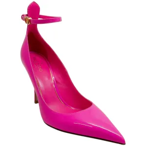 Valentino Pink Patent Leather Pumps with Ankle Strap