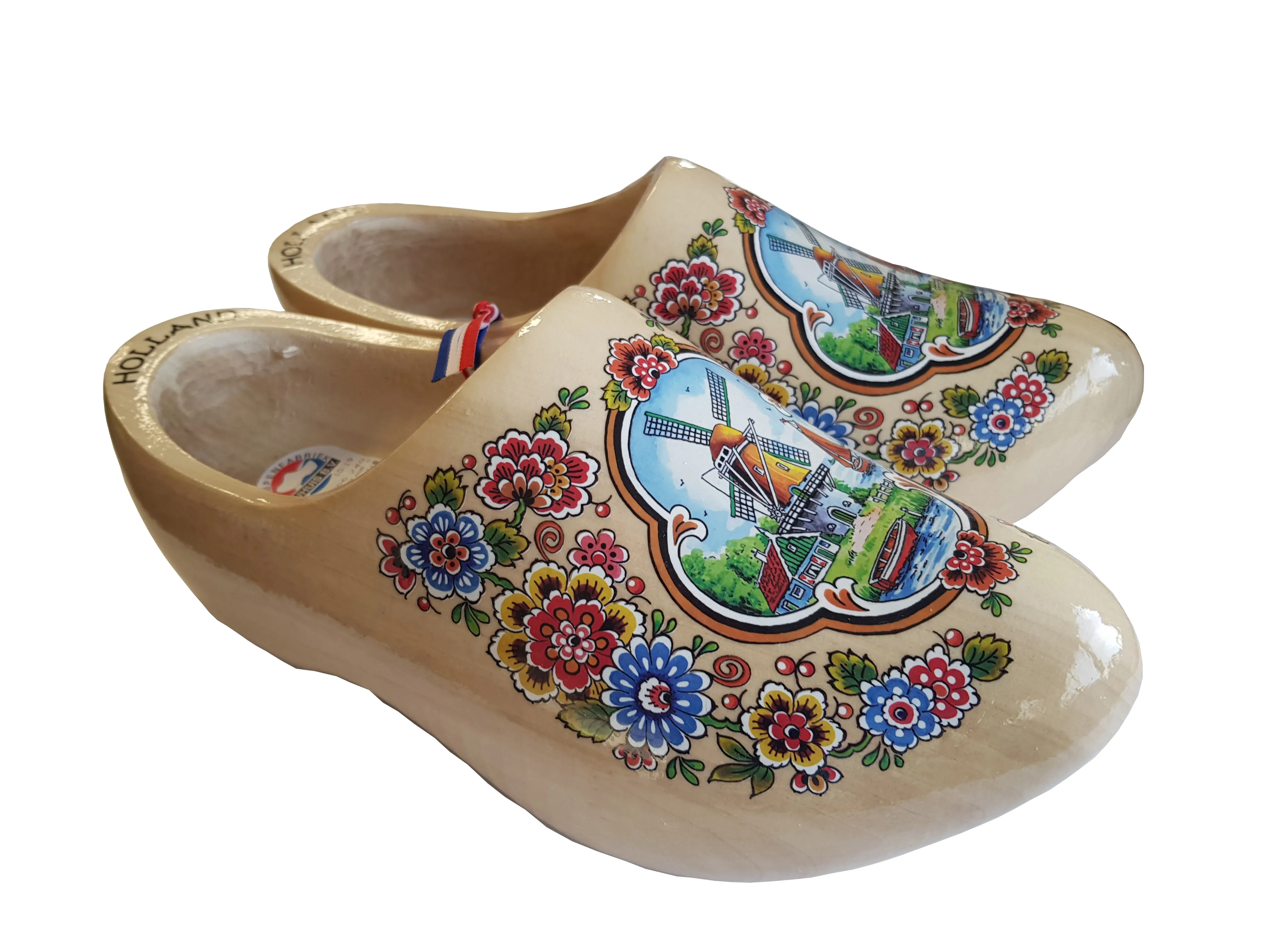 Varnished Decorated Wooden Shoes