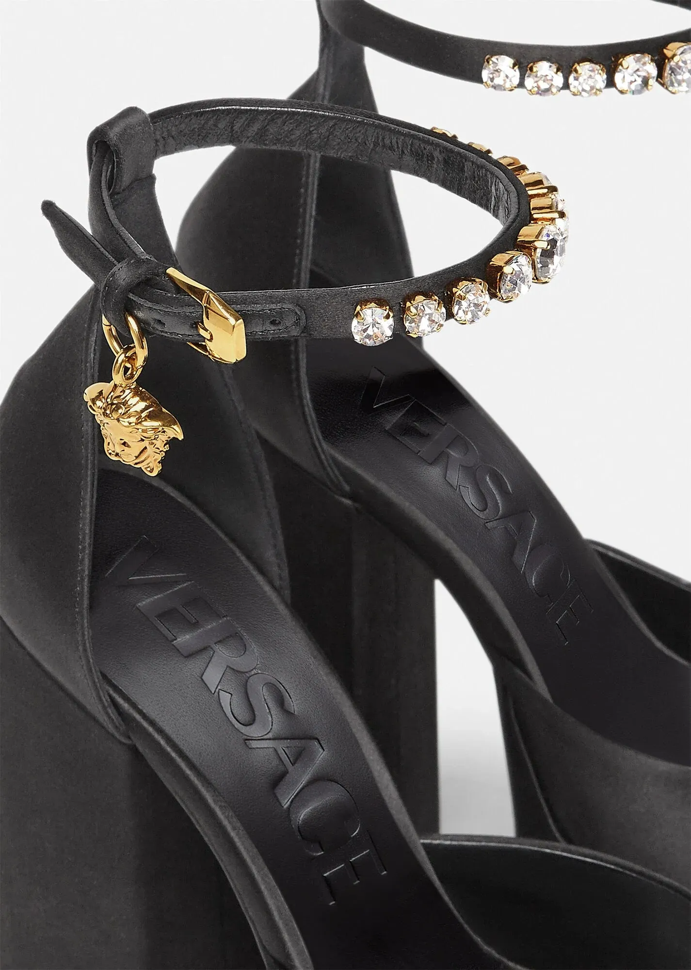 Versace Medusa Aevitas Platform Pumps in Black, Size 40