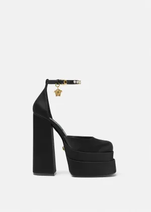 Versace Medusa Aevitas Platform Pumps in Black, Size 40