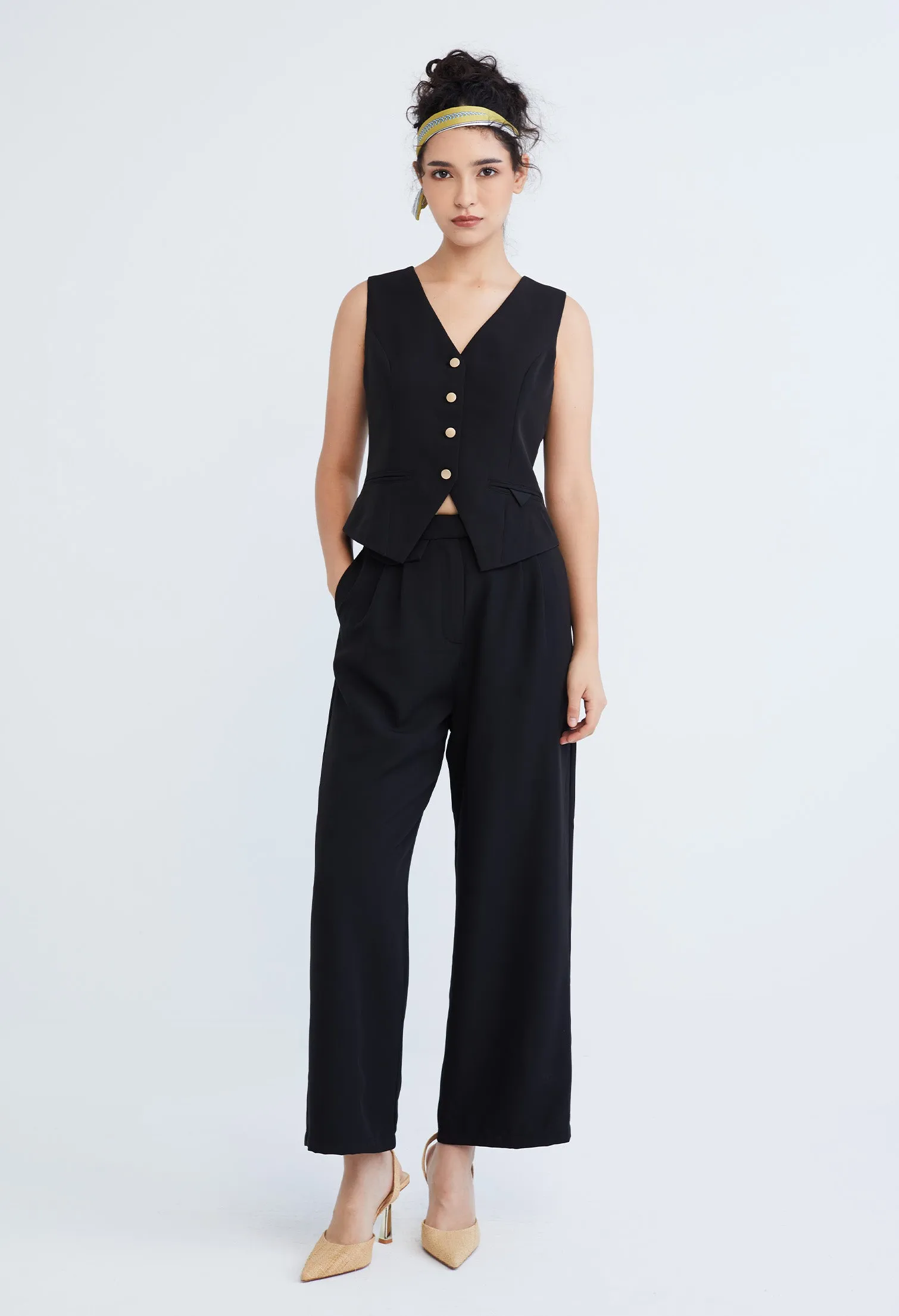 Versatile Polysoft Button-front V Cut Waistcoat