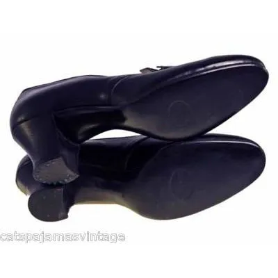 VINTAGE Leather Pumps 1920s Walk Over NIB#9 Nice Buckles Size EU 37 US 6.5