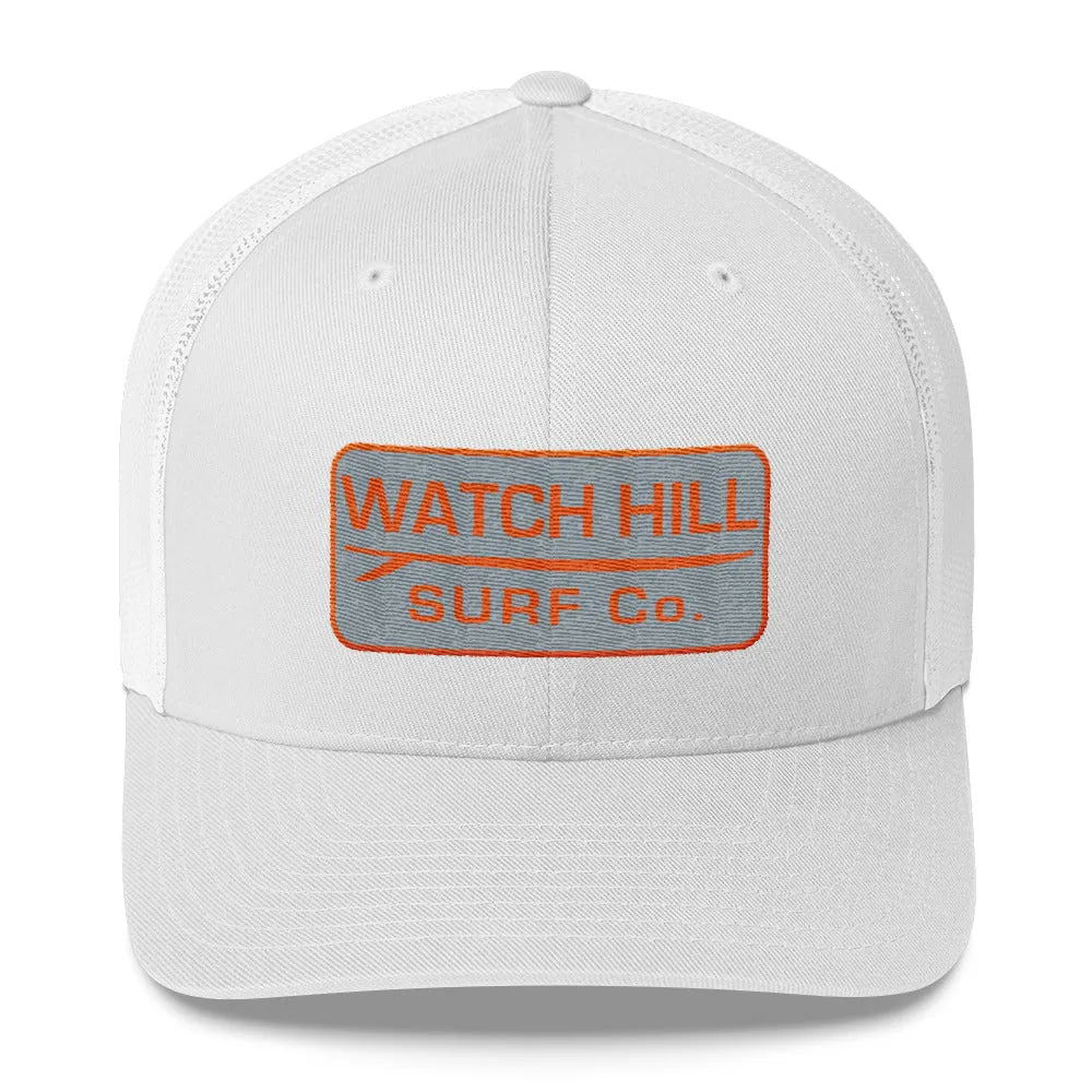 Watch Hill Surf Co. 'Patch Logo' Trucker Cap (Grey/Orange)