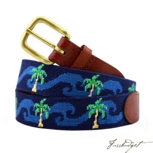 Waving Palms Needlepoint Belt