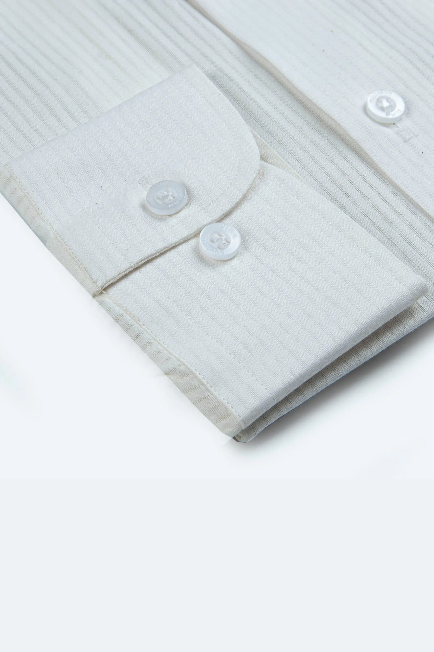 White Lined Formal Shirt