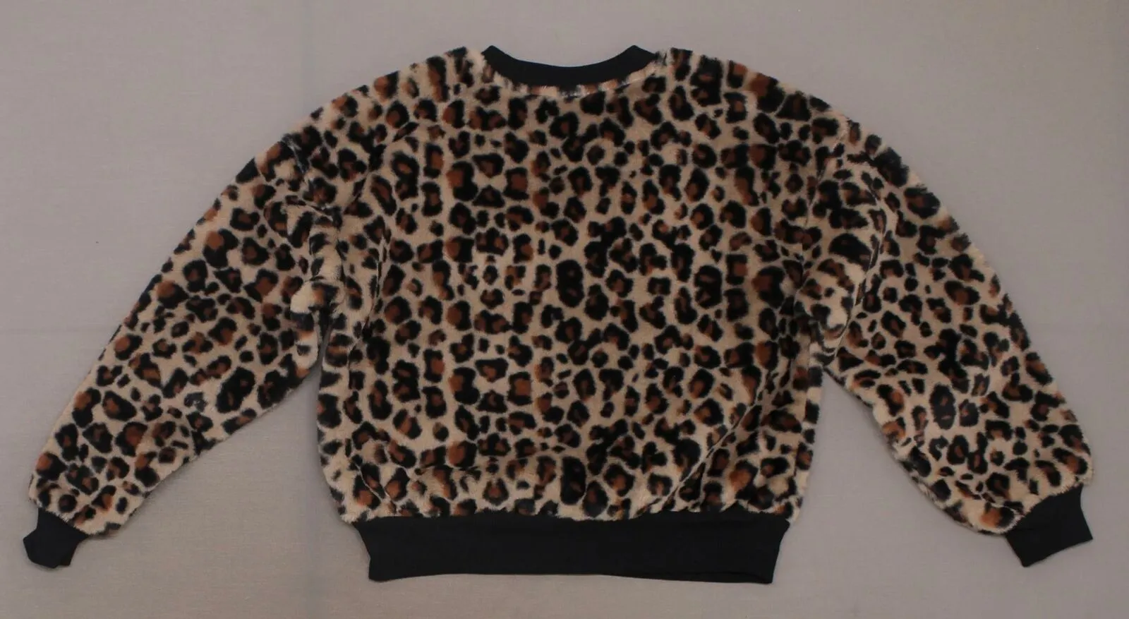 Wild Fable Women's Animal Print Crewneck Faux Fur Sweatshirt