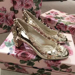 women appliqued patent leather thich high heel shoes pumps