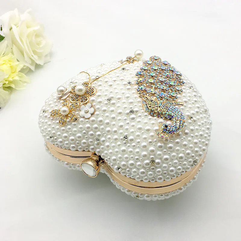 Women Shoes Wedding Big Size 43-47Heels For Party  White Pearl Crystal Peacock Metal Flowers Tassel Pointed Toe Pumps Customize