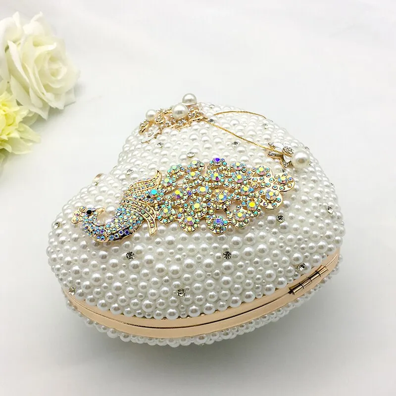 Women Shoes Wedding Big Size 43-47Heels For Party  White Pearl Crystal Peacock Metal Flowers Tassel Pointed Toe Pumps Customize