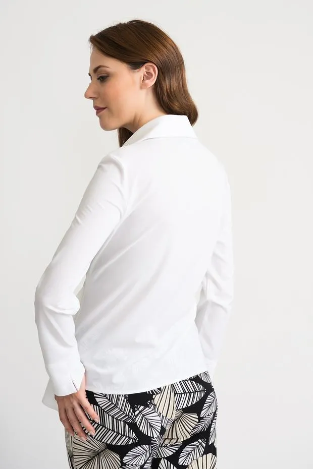 Women's Joseph Ribkoff | Crisp Woven Shirt with Tie | White