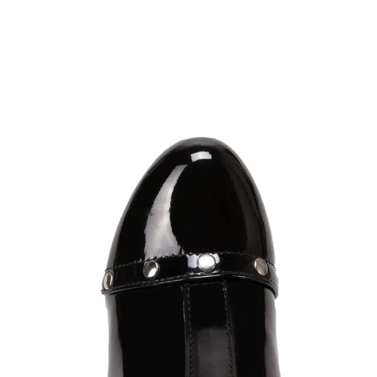 Women's Studded Platform High Heel Short Boots