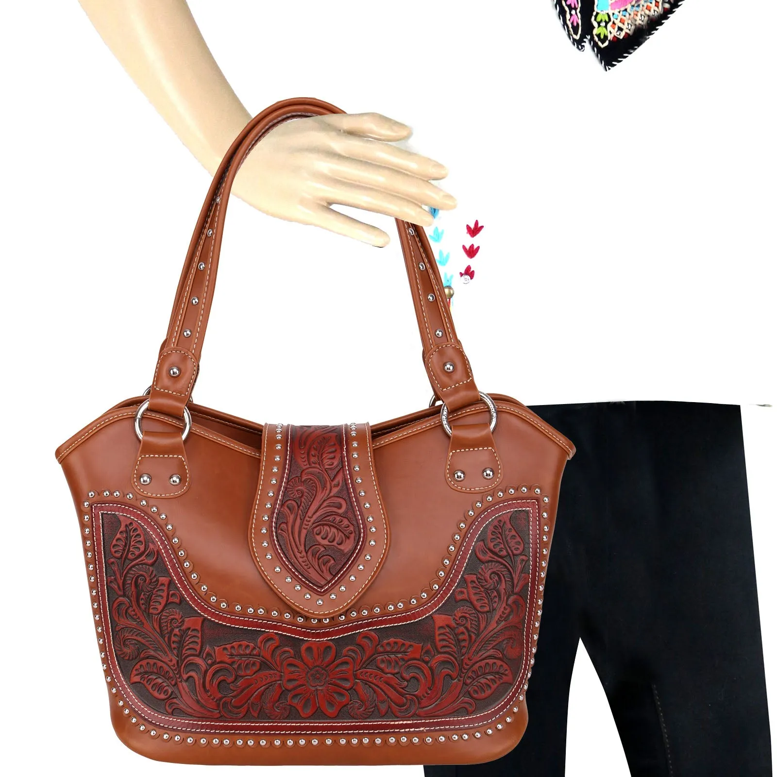 WRLG-8005 Montana West Tooling Concealed Carry Collection Handbag