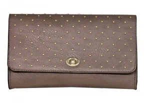 Xhilaration Women's Convertible Clutch Cross Body Textured Bag Purse Brown
