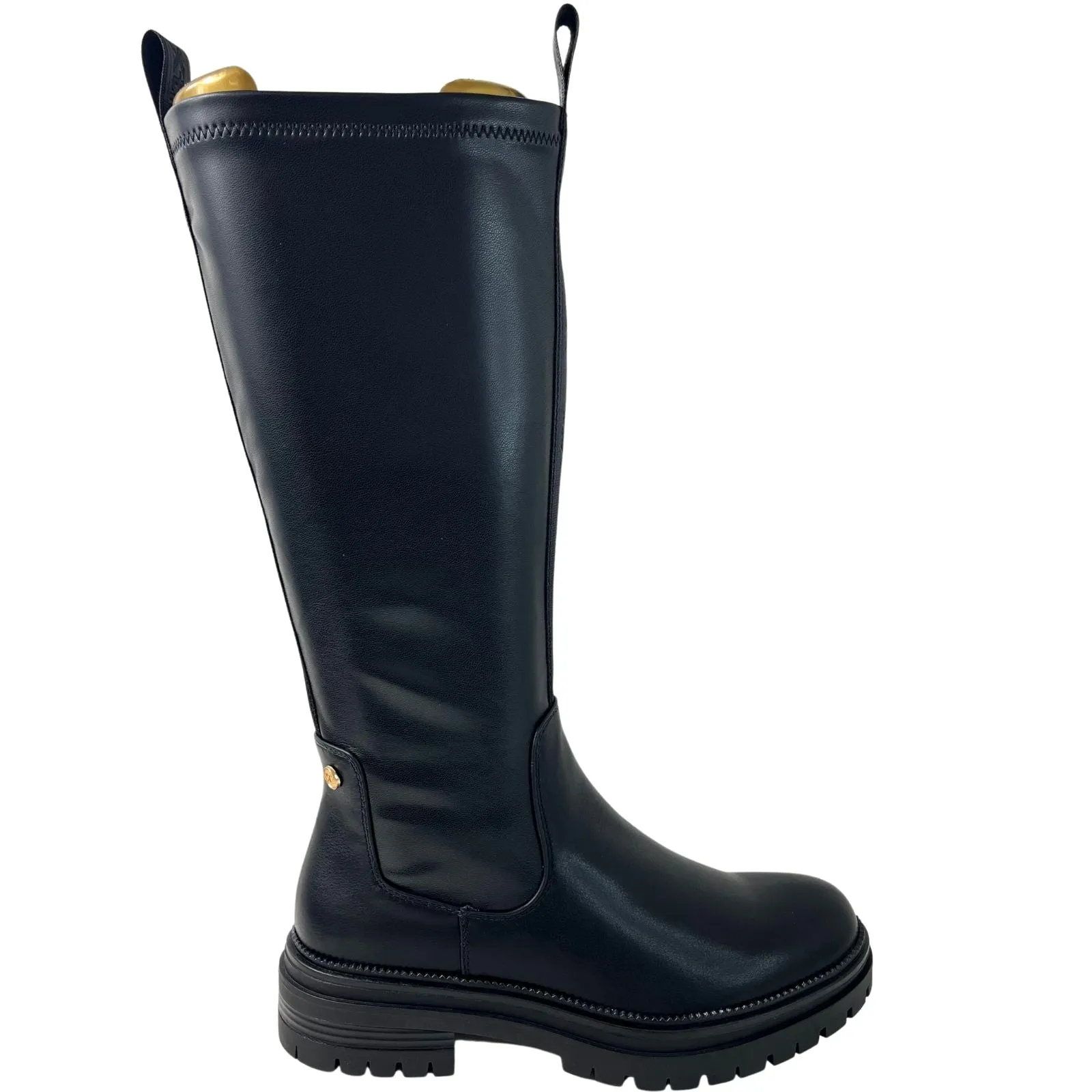 XTI Black Long Length Flat Boots