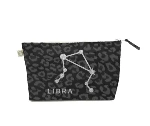 Zodiac Black Leopard Large Makeup Bag  - Libra